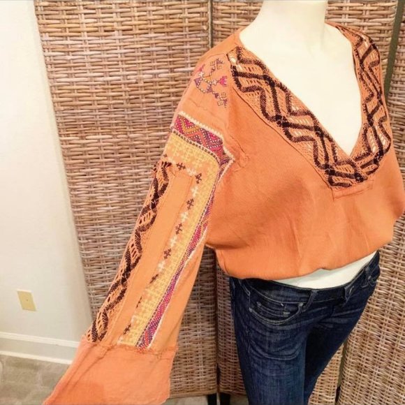 Free People Cross Country Sienna Bell Sleeve Top Small - Picture 6 of 12
